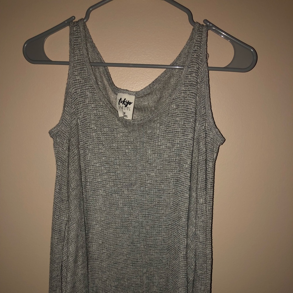 Tokyo Darling Open Shoulder Grey Sweater